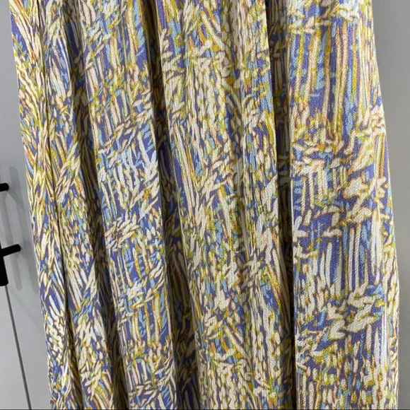 Final Touch Maxi Shift Dress Rayon Blue Orange Multi Medium - Picture 5 of 8